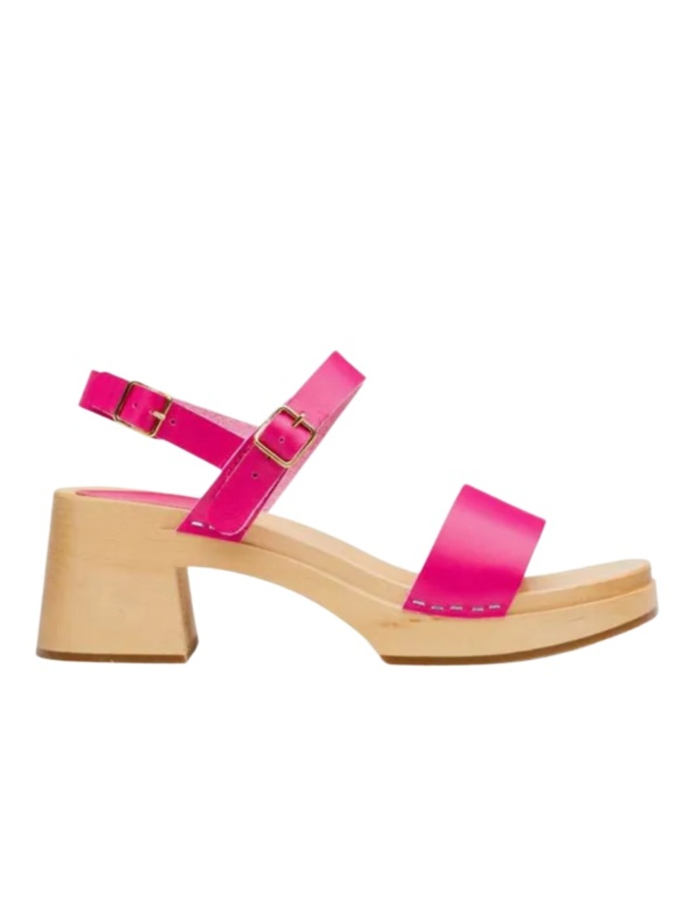SWEDISH “HASBEENS” Hot Pink Leather Clog Sandals Size 40/10 US